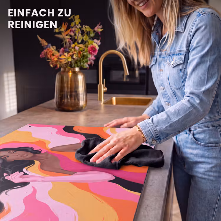 Vrouw - Portret - Kleurrijk - Modern - Kunst Inductie beschemer met haakjes klein -ky-schoon-de