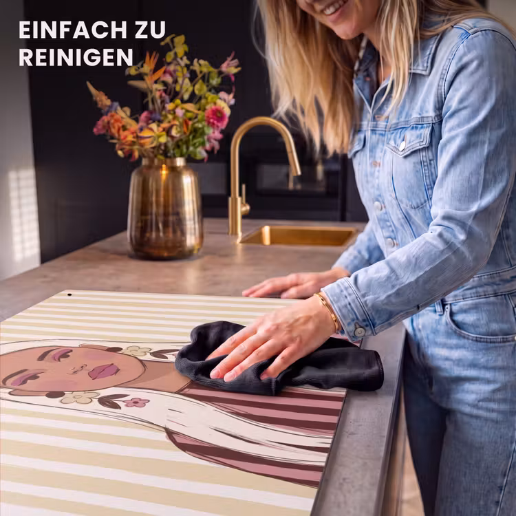 Vrouw - Portret - Illustratie - Modern - Roze Inductie beschemer met haakjes klein -ky-schoon-de