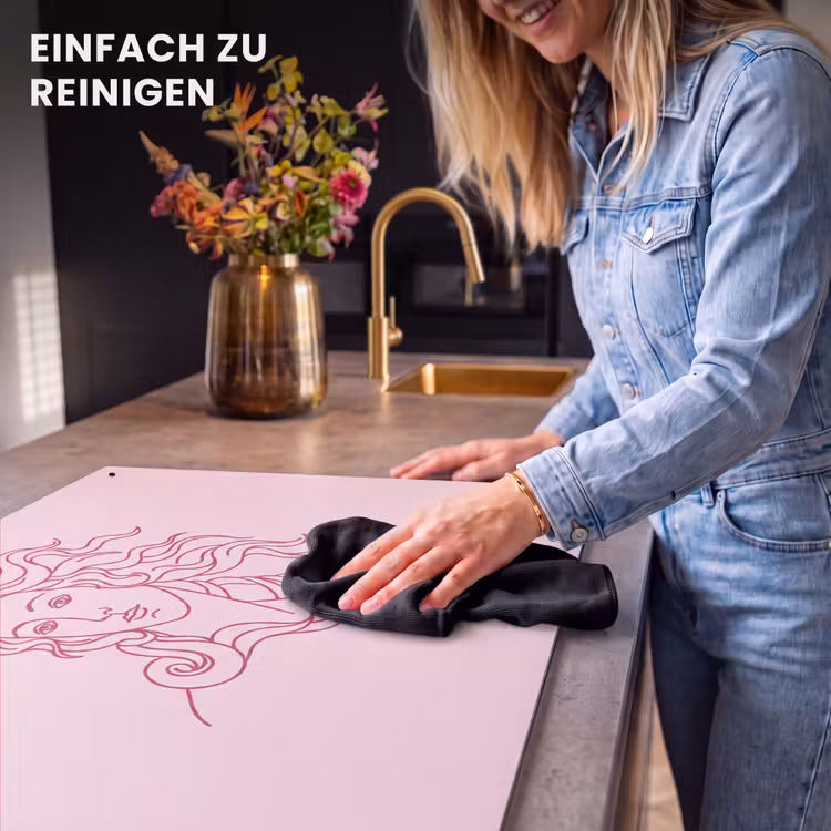 Vrouw - Portret - Klassiek - Line-art - Roze Inductie beschemer met haakjes klein -ky-schoon-de