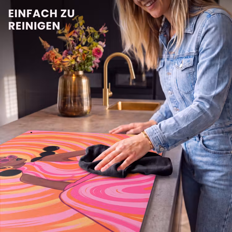 Vrouw - Portret - Kunst - Abstract - Roze Inductie beschemer met haakjes klein -ky-schoon-de