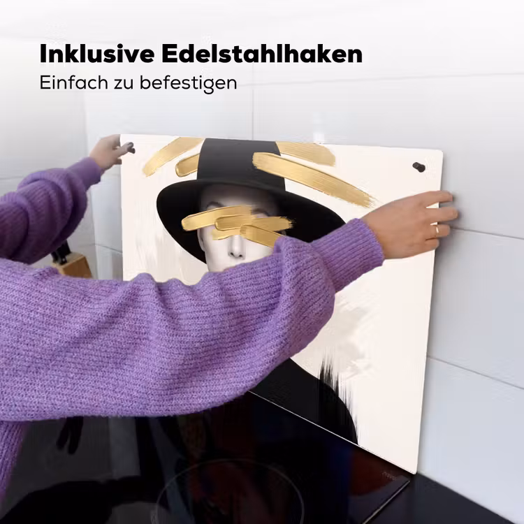 Vrouw - Portret - Modern - Goud - Kunst Inductie beschemer met haakjes klein -ky-ophangen-de