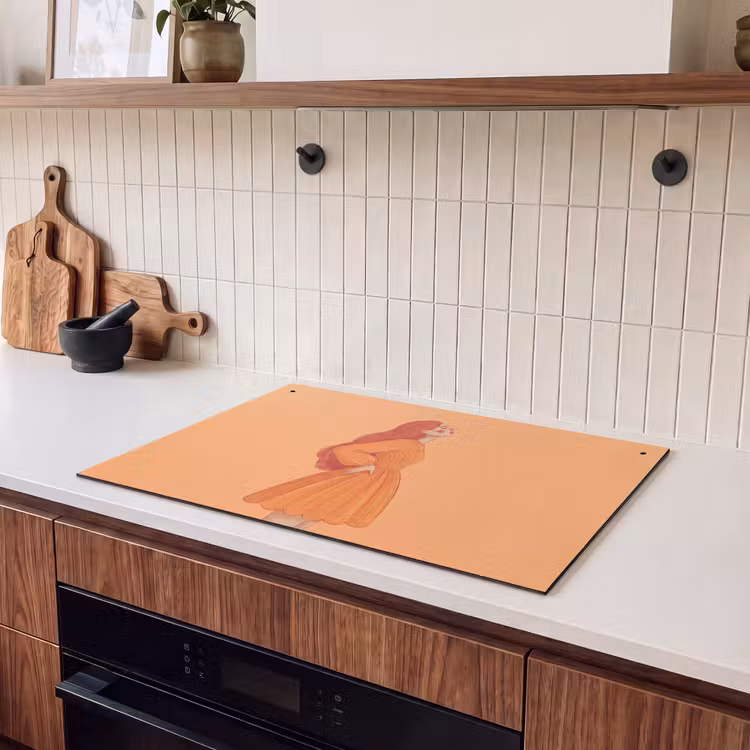 Vrouw - Profiel - Mensen - Modern - Oranje Inductie beschemer met haakjes klein -sfeer1