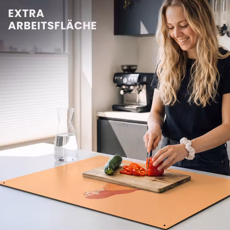 Vrouw - Profiel - Mensen - Modern - Oranje Inductie beschemer met haakjes klein -ky-usp-de