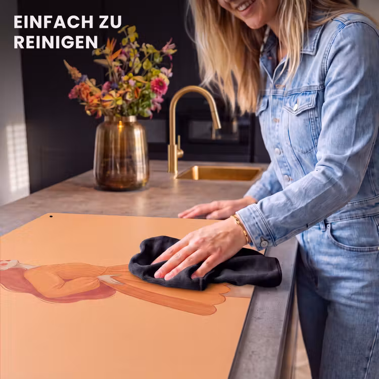 Vrouw - Profiel - Mensen - Modern - Oranje Inductie beschemer met haakjes klein -ky-schoon-de
