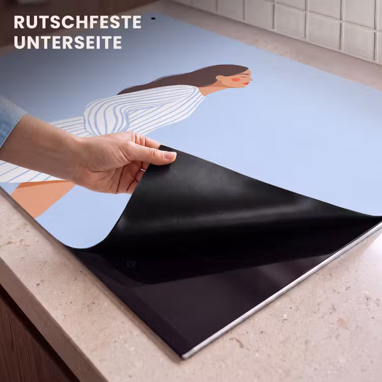 Vrouw - Profiel - Rust - Modern - Illustratie Inductie beschemer met haakjes klein -ky-onderkant-de
