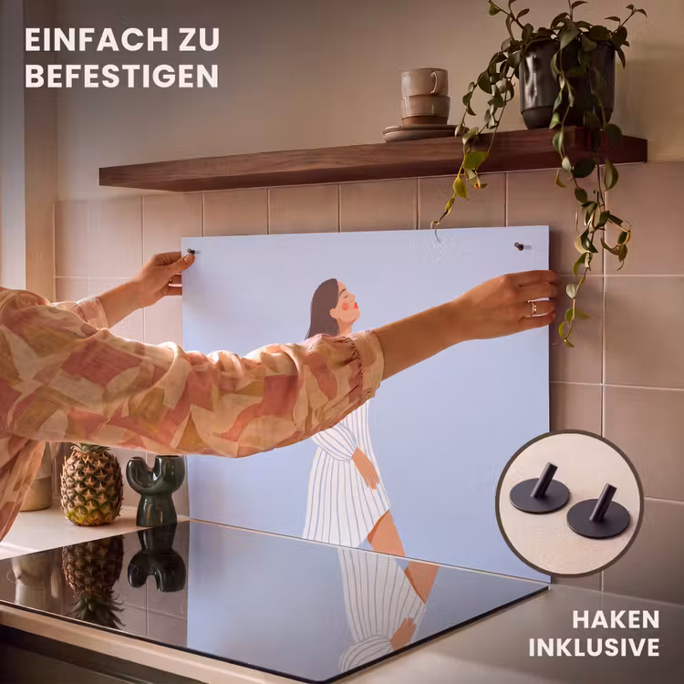 Vrouw - Profiel - Rust - Modern - Illustratie Inductie beschemer met haakjes klein -ky-ophangen-de
