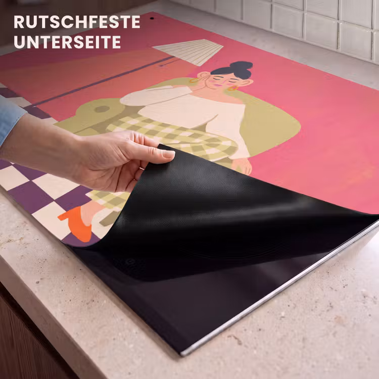 Vrouw - Rust - Interieur - Modern - Kunst Inductie beschemer met haakjes klein -ky-onderkant-de