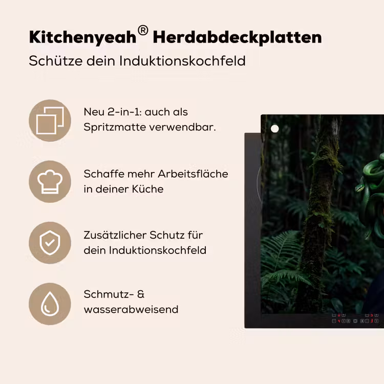 Vrouw - Slang - Natuur - Mystiek - Groen Inductie beschemer met haakjes klein -ky-usp-de