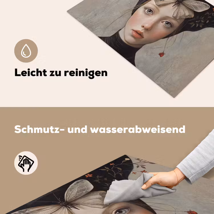 Woman - Butterfly - Art - Classic - Muted Inductie beschemer met haakjes klein -ky-schoon-de