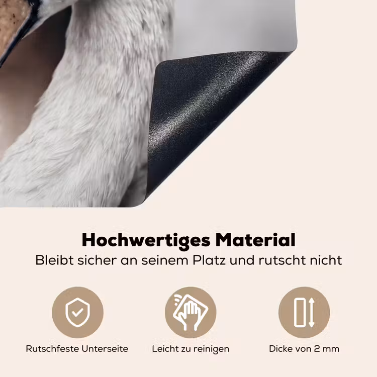 Vrouw - Zwaan - Wit Inductie beschemer met haakjes klein -ky-onderkant-de