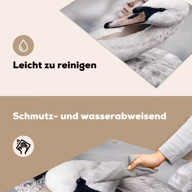 Vrouw - Zwaan - Wit Inductie beschemer met haakjes klein -ky-schoon-de
