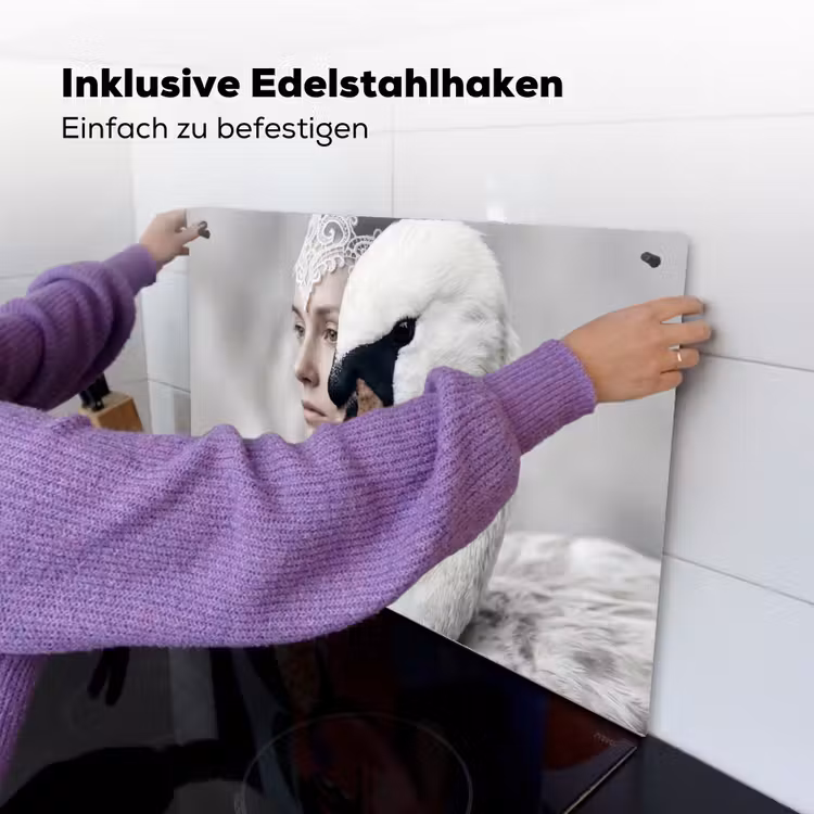 Vrouw - Zwaan - Wit Inductie beschemer met haakjes klein -ky-ophangen-de