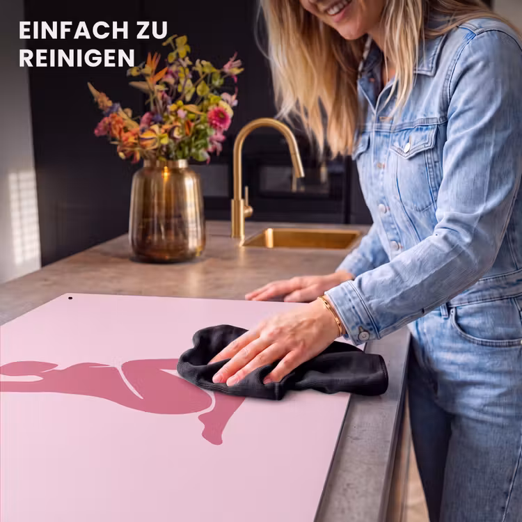 Vrouw - Silhouet - Abstract - Modern - Roze Inductie beschemer met haakjes klein -ky-schoon-de