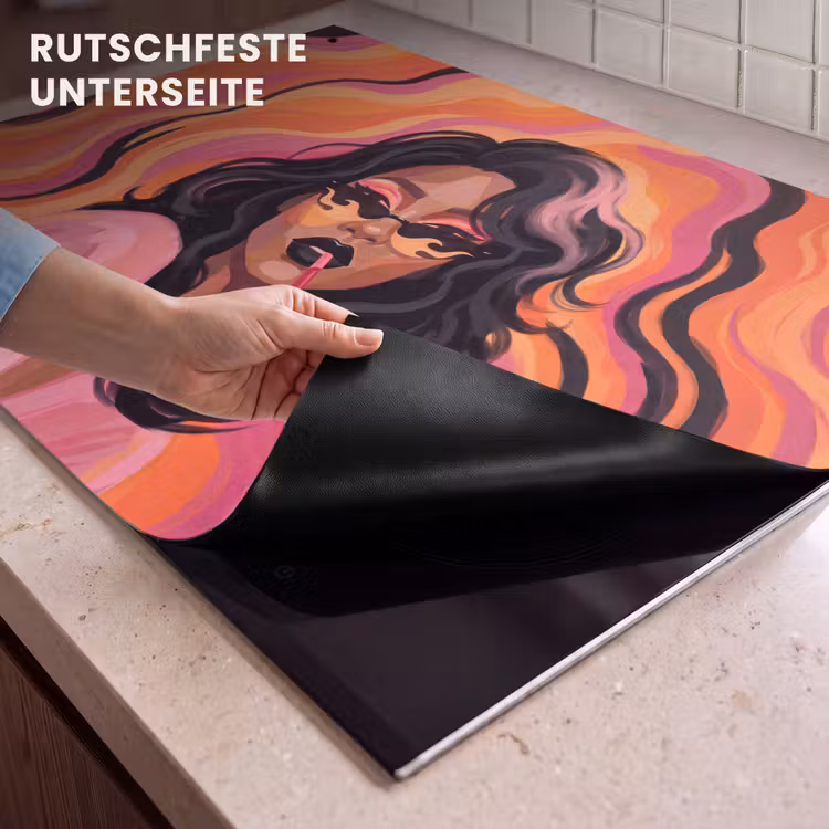 Vrouw - Zonnebril - Modern - Portret - Oranje Inductie beschemer met haakjes klein -ky-onderkant-de