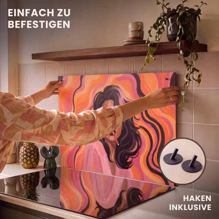 Vrouw - Zonnebril - Modern - Portret - Oranje Inductie beschemer met haakjes klein -ky-ophangen-de