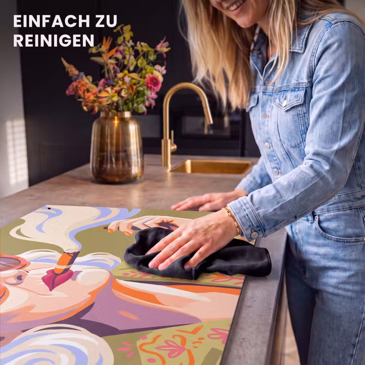 Vrouw - Zonnebril - Portret - Modern - Kleurrijk Inductie beschemer met haakjes klein -ky-schoon-de