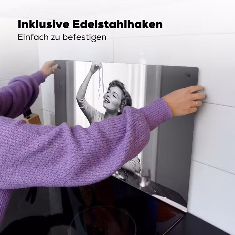 Vrouw - Spaghetti - Zwart - Wit Inductie beschemer met haakjes klein -ky-ophangen-de