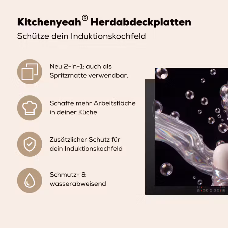 Vrouw - Bellen - Abstract - Kleurrijk Inductie beschemer met haakjes klein -ky-usp-de
