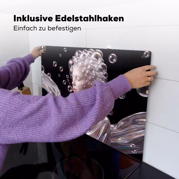 Vrouw - Bellen - Abstract - Kleurrijk Inductie beschemer met haakjes klein -ky-ophangen-de