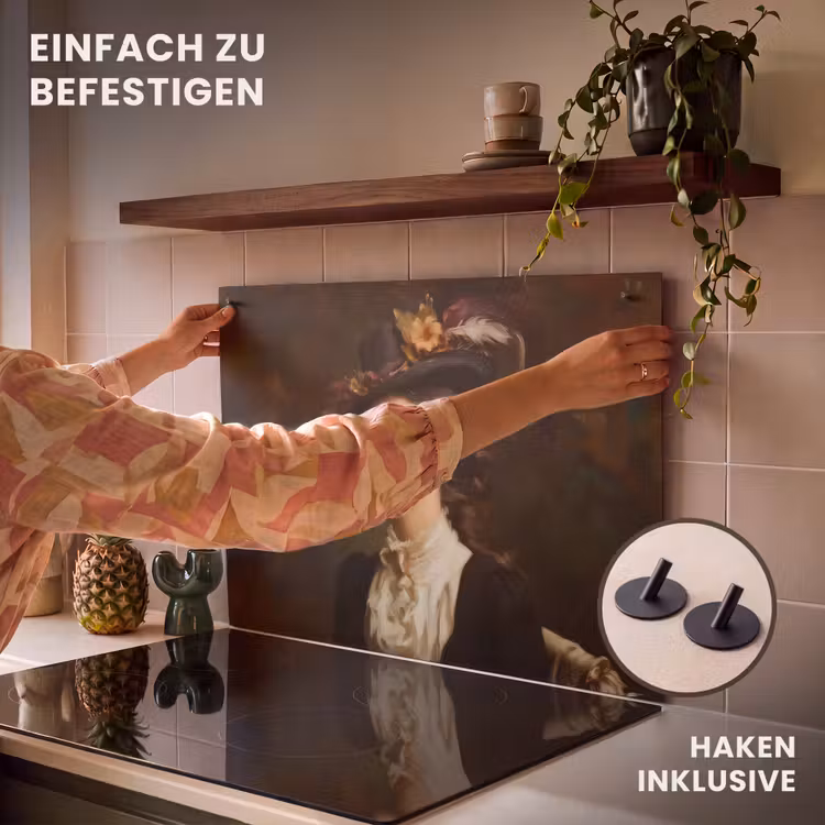 2-in-1 Herdabdeckplatte & Spritzschutz - Frau - Viktorianisch - Porträt — 7