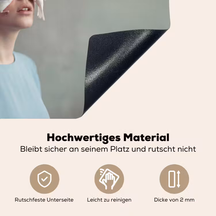 Vrouw - Vogels - Abstract - Modern - Wit Inductie beschemer met haakjes klein -ky-onderkant-de