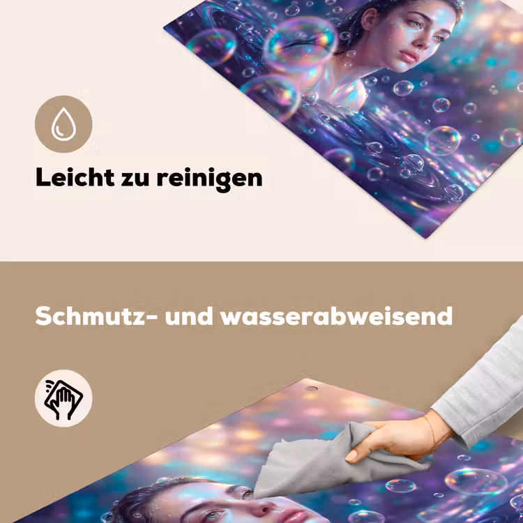 Vrouw - Water - Portret - Kleurrijk - Modern Inductie beschemer met haakjes klein -ky-schoon-de