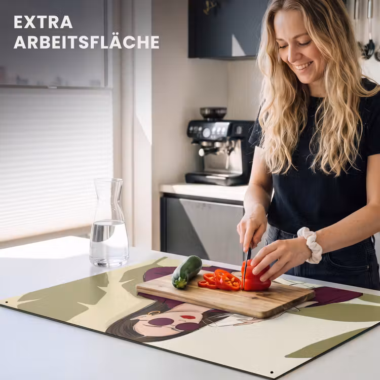Vrouw - Wijn - Portret - Mode - Modern Inductie beschemer met haakjes klein -ky-usp-de