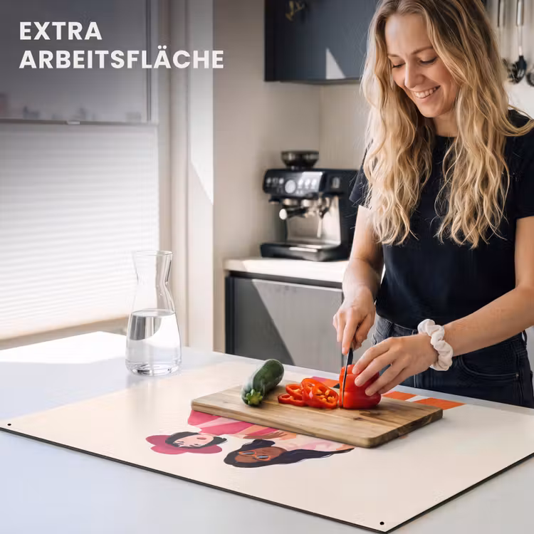 Vrouw - Twee - Mode - Abstract - Kleurrijk Inductie beschemer met haakjes klein -ky-usp-de