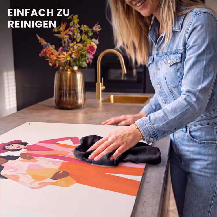 Vrouw - Twee - Mode - Abstract - Kleurrijk Inductie beschemer met haakjes klein -ky-schoon-de
