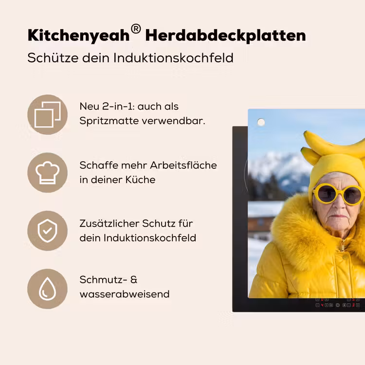 Vrouwen - Bananen - Geel Inductie beschemer met haakjes klein -ky-usp-de
