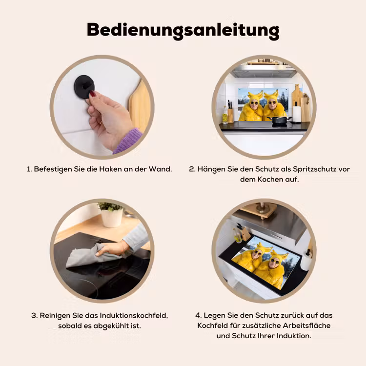 Vrouwen - Bananen - Geel Inductie beschemer met haakjes klein -ky-gebruik-de