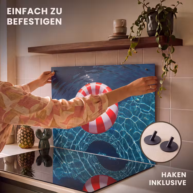 Recreatie - Water - Zomer - Rood - Wit Inductie beschemer met haakjes klein -ky-ophangen-de
