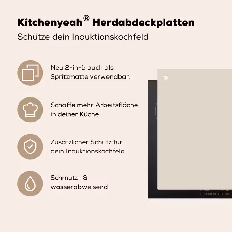 Fresh - Linen - Nude Inductie beschemer met haakjes klein 777 -ky-usp-de