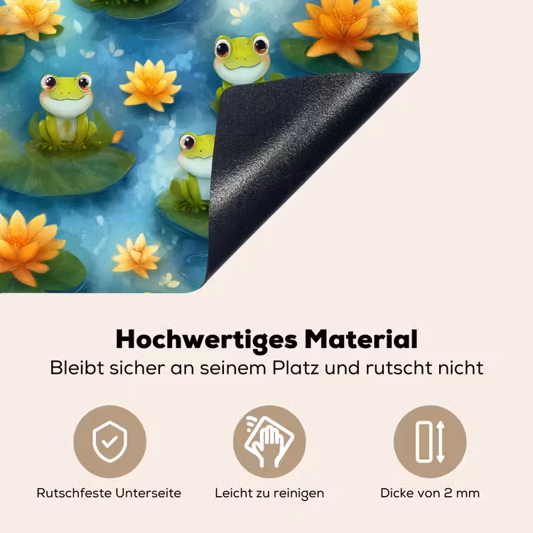 Kikker - Lelies - Groen Inductie beschemer met haakjes klein 777 -ky-onderkant-de
