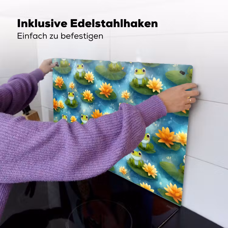 Kikker - Lelies - Groen Inductie beschemer met haakjes klein 777 -ky-ophangen-de