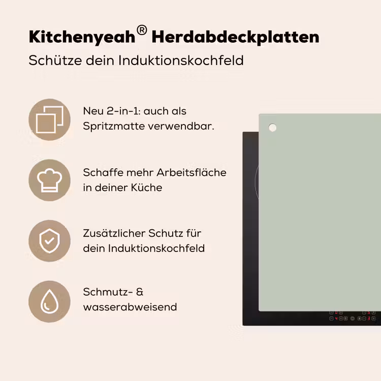 Frosted - Mint - Groen Inductie beschemer met haakjes klein 777 -ky-usp-de