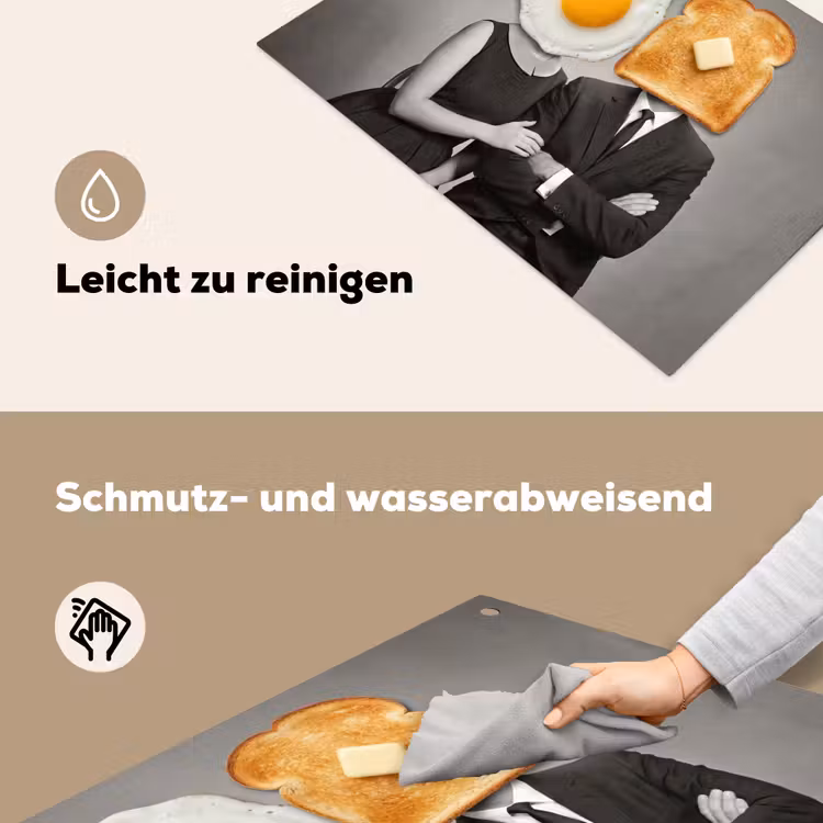 Ontbijt - Koppel - Ei - Brood Inductie beschemer met haakjes klein -ky-schoon-de