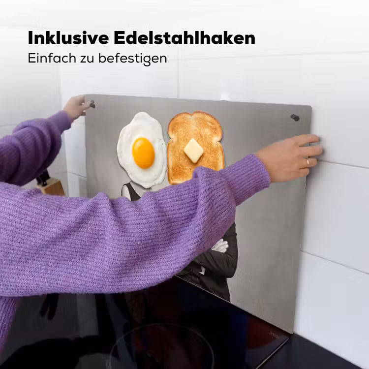 Ontbijt - Koppel - Ei - Brood Inductie beschemer met haakjes klein -ky-ophangen-de