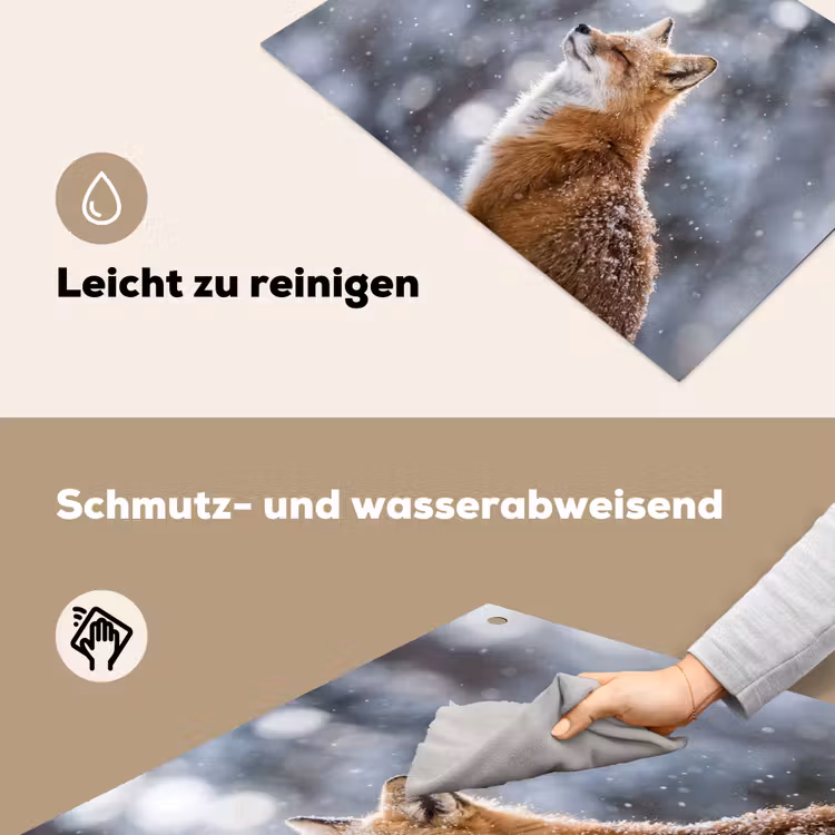 Vos - Sneeuwval - Portret - Winter - Sfeervol Inductie beschemer met haakjes klein -ky-schoon-de