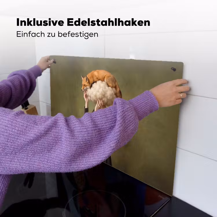 Vos - Surrealistisch - Groen Inductie beschemer met haakjes klein -ky-ophangen-de
