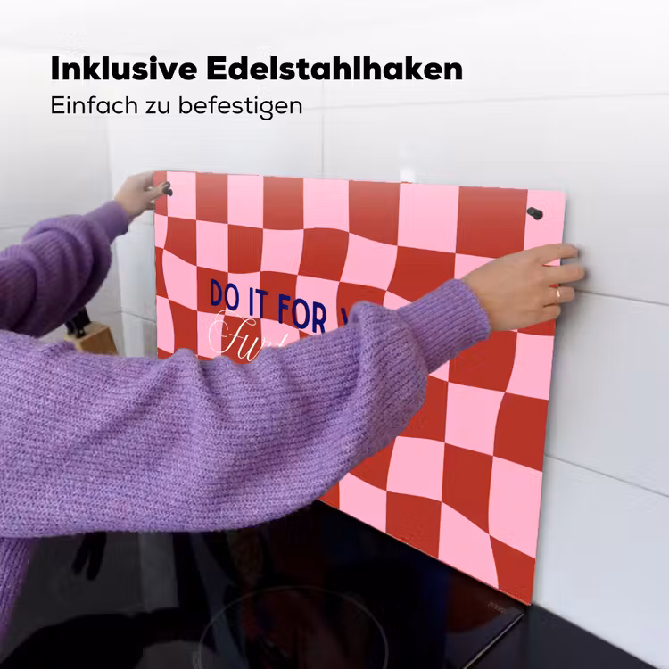 Furture - Geblokt - Rood Inductie beschemer met haakjes klein -ky-ophangen-de