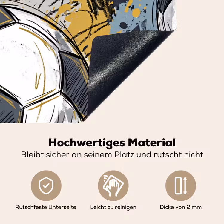 Voetbal - Abstract - Sport - Kleurrijk Inductie beschemer met haakjes klein -ky-onderkant-de