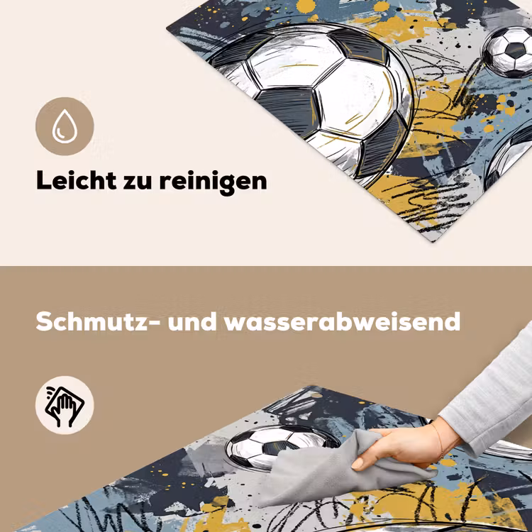 Voetbal - Abstract - Sport - Kleurrijk Inductie beschemer met haakjes klein -ky-schoon-de