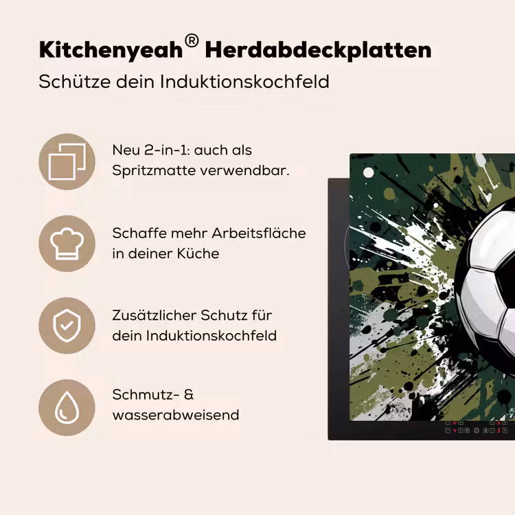 Voetbal - Verf - Spetters - Groen Inductie beschemer met haakjes klein -ky-usp-de