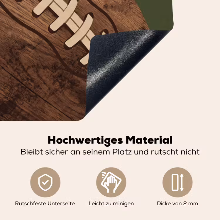 Football - Hout - Sport - Groen Inductie beschemer met haakjes klein -ky-onderkant-de