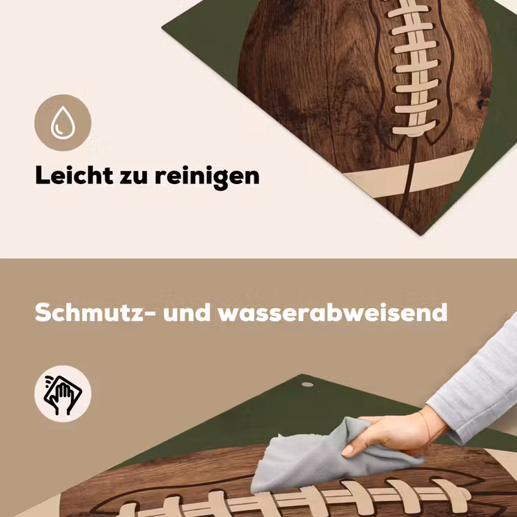 Football - Hout - Sport - Groen Inductie beschemer met haakjes klein -ky-schoon-de