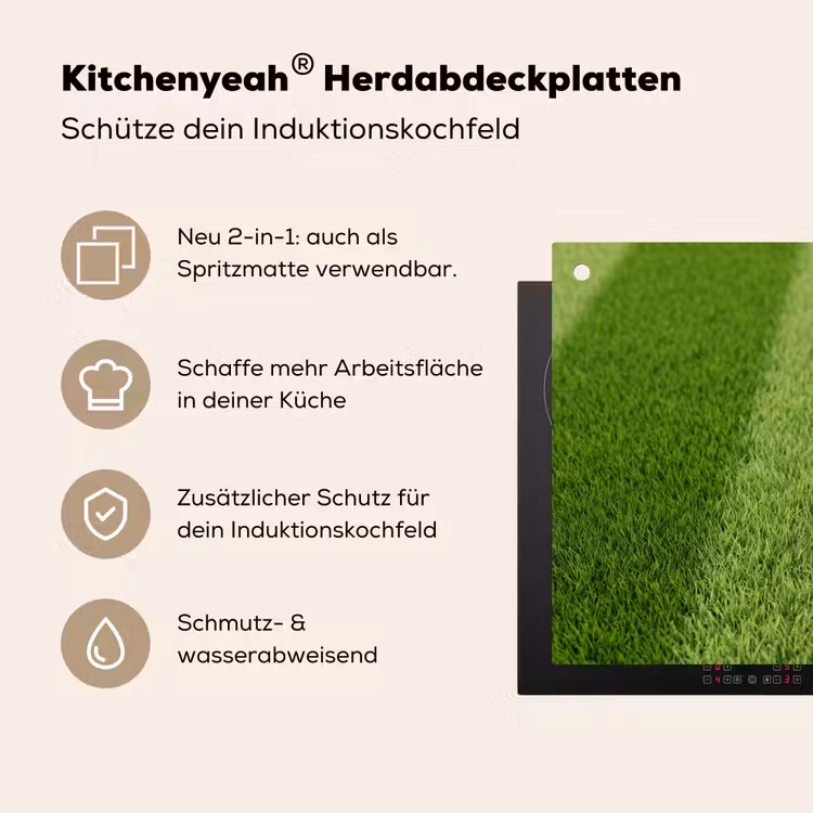 Voetbal - Grasveld - Sport - Groen Inductie beschemer met haakjes klein -ky-usp-de