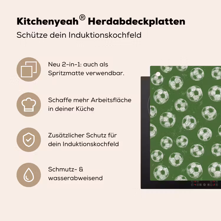 Voetbal - Sport - Groen Inductie beschemer met haakjes klein 777 -ky-usp-de