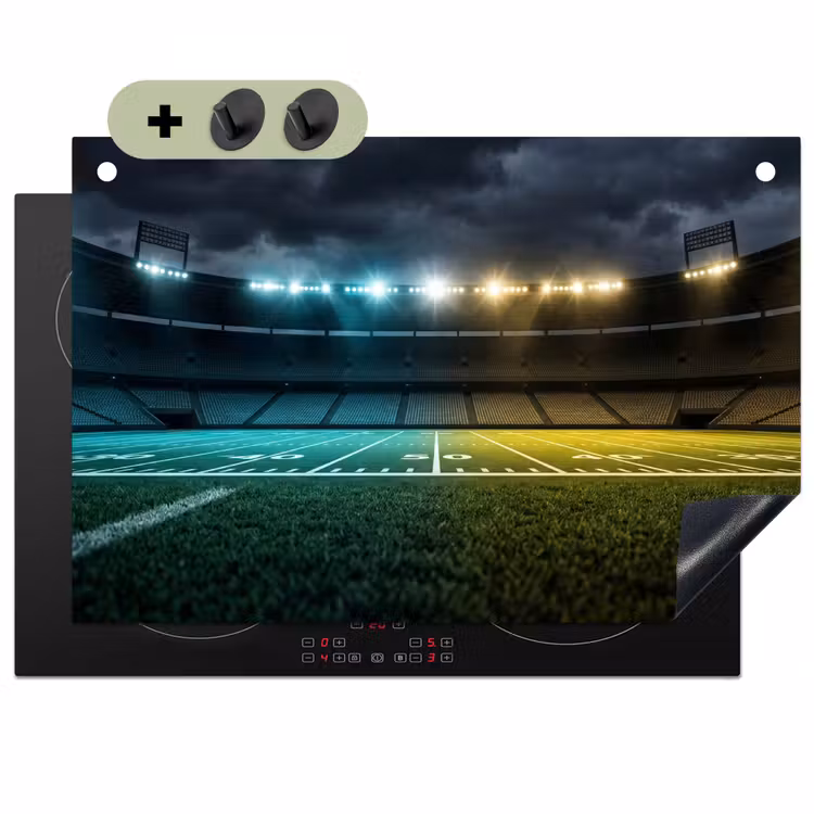 Voetbal - Stadion - Nacht - Modern Inductie beschemer met haakjes klein -3d