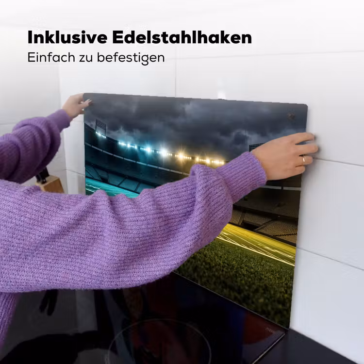 Voetbal - Stadion - Nacht - Modern Inductie beschemer met haakjes klein -ky-ophangen-de